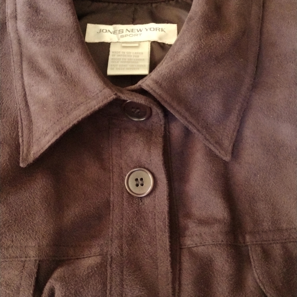 Women's Jones New York Faux Suede Shirt Jacket 2X Brown